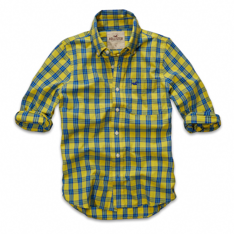 Hollister Hombres Pura Algodón Camisa HCO4533